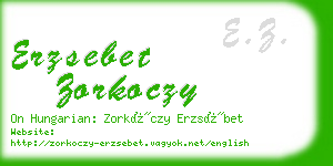 erzsebet zorkoczy business card